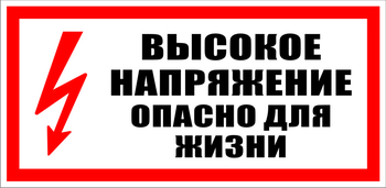 S19 Высокое напряжение. опасно для жизни - Знаки безопасности - Знаки по электробезопасности - магазин "Охрана труда и Техника безопасности"